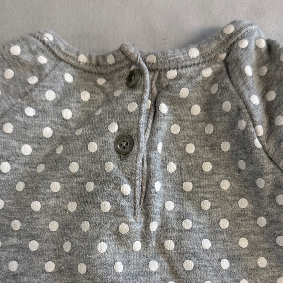 GAP - Grey and White Lined Polka Dot Footie Romper - Picture 5 of 5